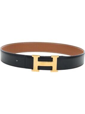 HERMES Constance H belt Belt Leather 65 Black